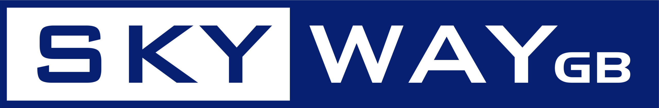 SkyWay GB Roofing logo half white half blue